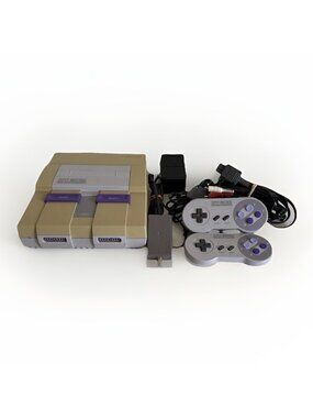 Super Nintendo Console SNES Original Vintage W/ OEM Cables & Controllers WORKS!